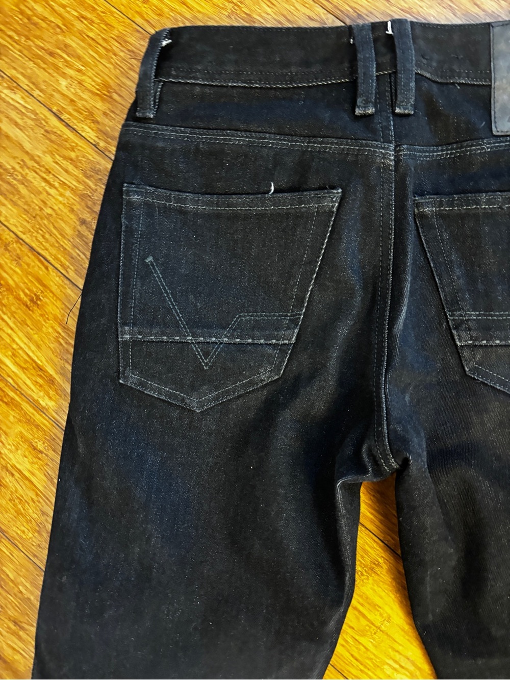 Nwot Rev’ it Lombard 3 Black High-Rise Straight motorcycle Jeans size 28 unisex - Picture 3 of 13